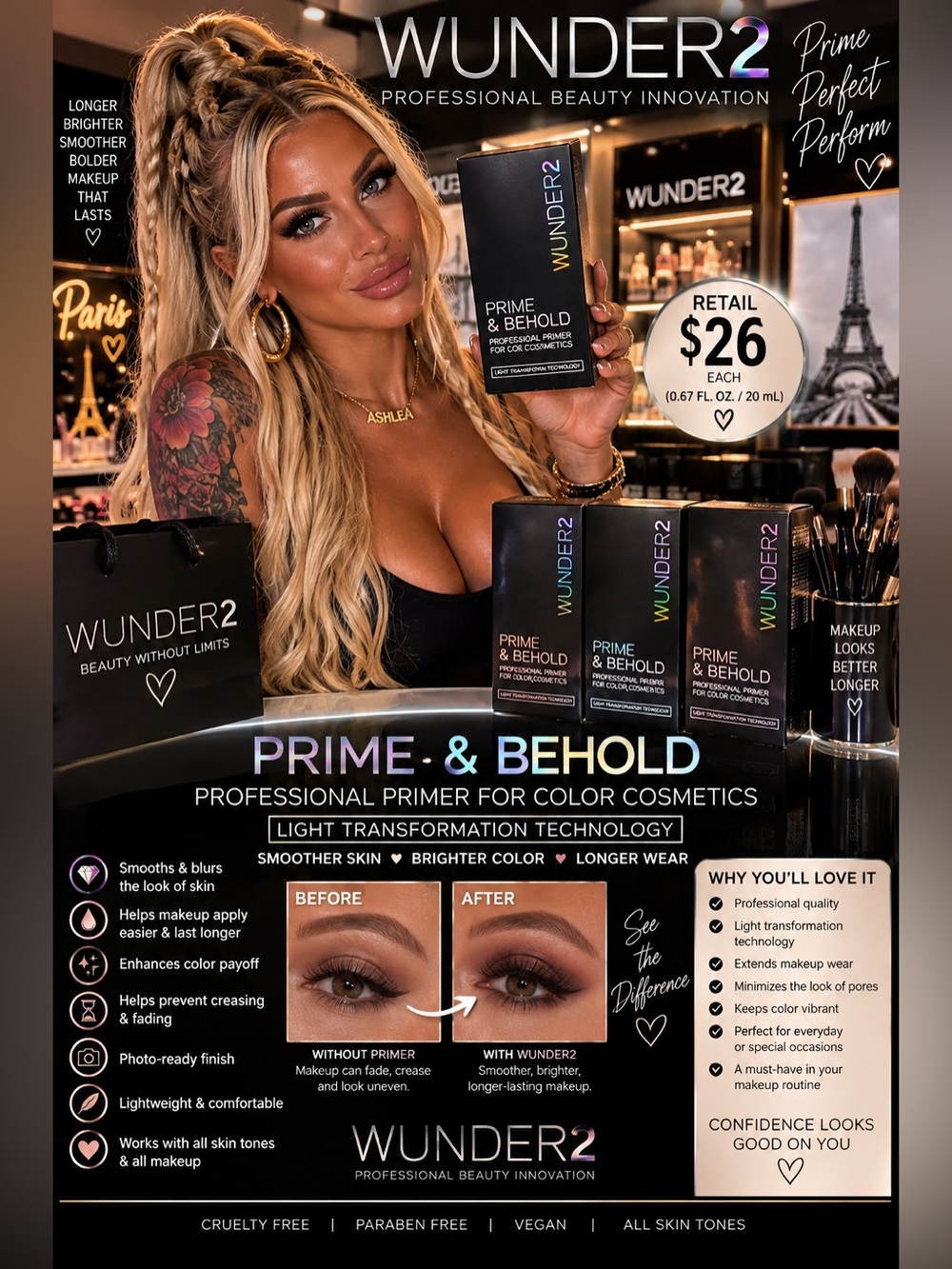 WUNDER2 Prime & Behold Professional facial Primer